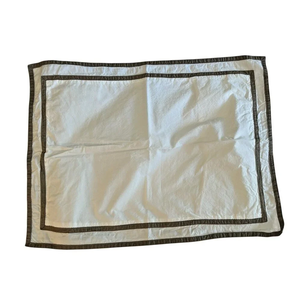 Restoration Hardware Parallel Border Lumbar Pillow Sham Burnt Caramel Italy